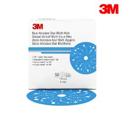 3M 후킷 블루 연마지 6인치 멀티홀 (50장/BOX) 세라믹 큐비트론 사포 페파 (36176 / 36183)